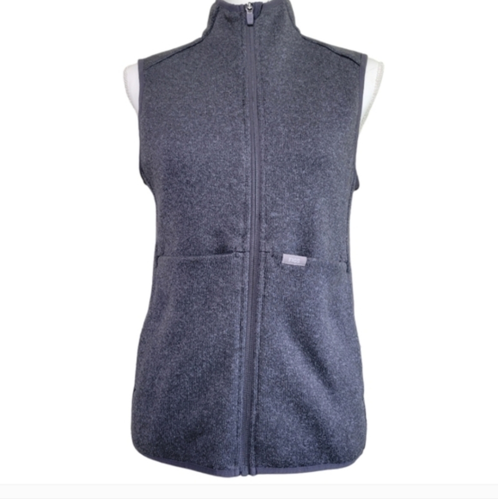 Figs On-Shift Sweater Knit Vest in Heather Dark Charcoal Gray
